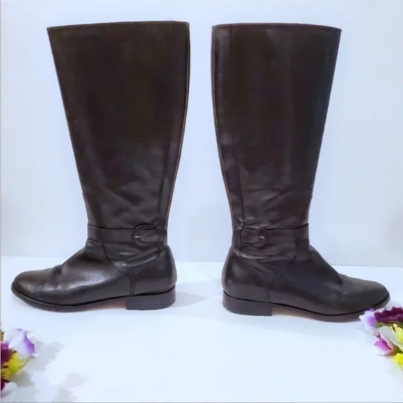 Cole Haan Women's Riding Boot Knee High Brown Leather Comfy - Picture 2 of 14